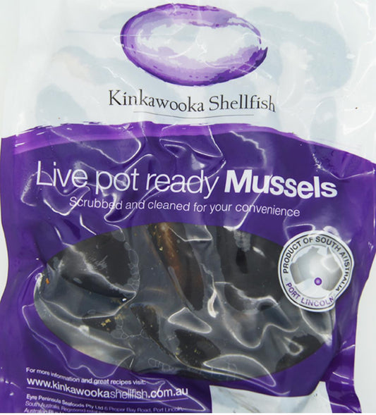 LIVE POT READY MUSSELS PORT LINCOLN KINKAWOOKA 1kg